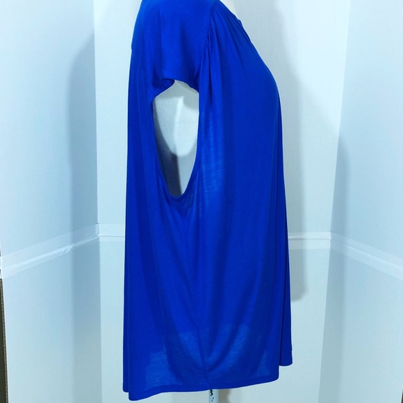 Lands’ End 2X Sleeveless Top V-Neck Royal Blue - Picture 3 of 8